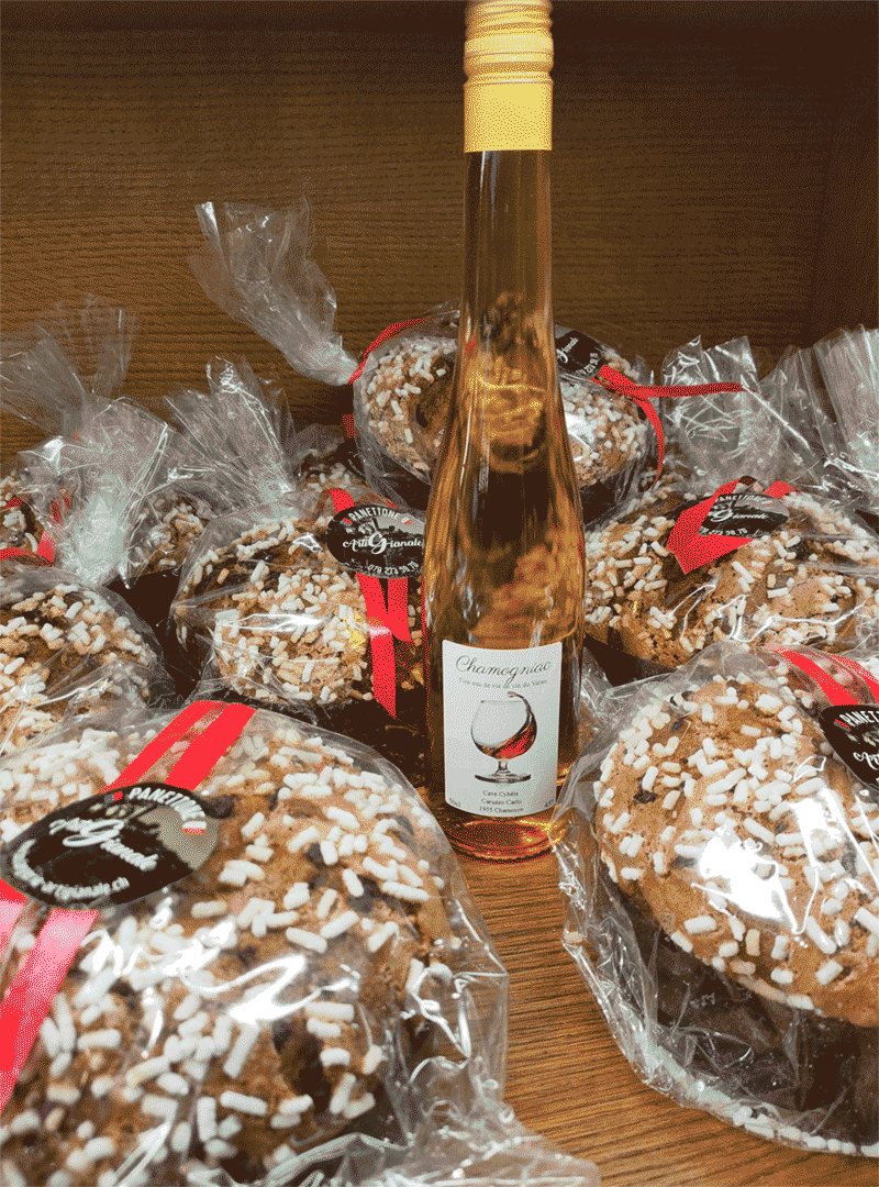 Panettone avec vin doux